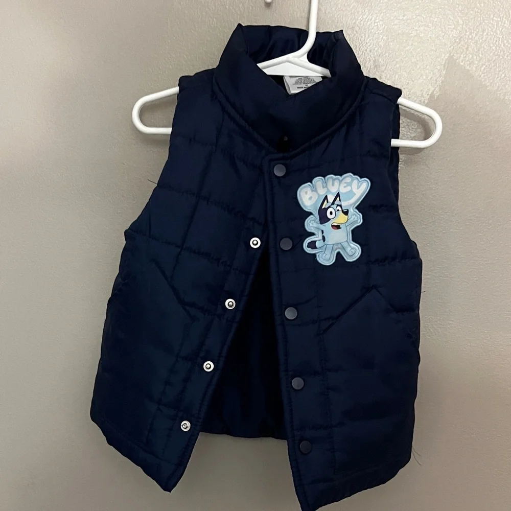 Kids Bluey Navy Puffer Vest